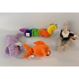 LOT OF 4 VINTAGE TEENIE BEANIE BABIES *3 WITH TAGS*